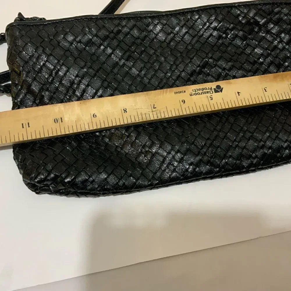 Elliot Lucca Braided Leather Small Shoulder Bag Purse
